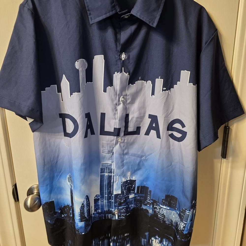 Dallas Skyline Men's Shirt - Blue